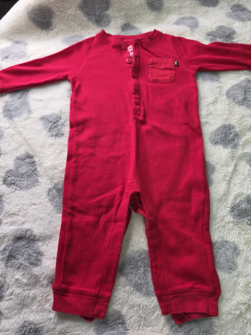 Baby B'Gosh Red Long-Sleeve One-Piece Romper